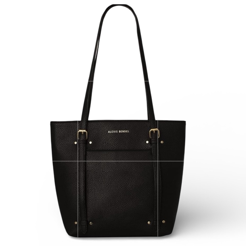 Alexis Bendel Black Vegan Leather Medium Size Tote Bag